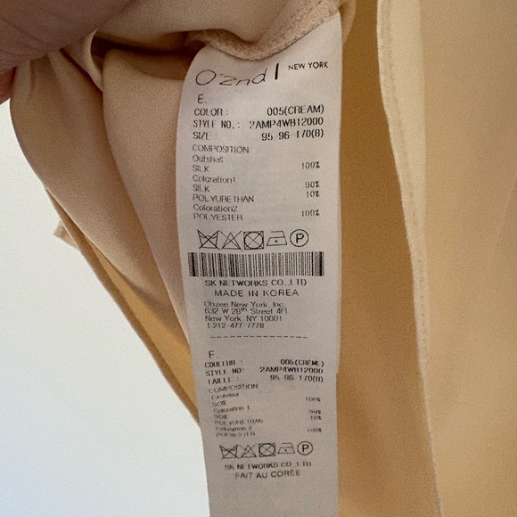 O’2nd New York Ivory Marion Crepe Silk Layered Sleeveless Blouse Size 8 - Picture 7 of 7